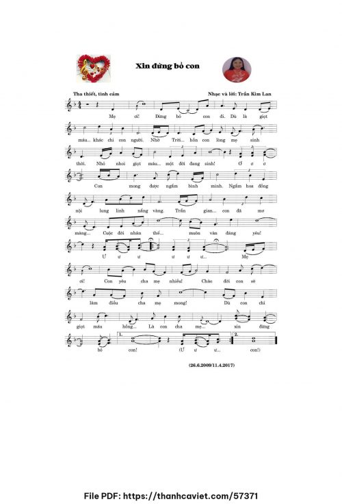 Xin đừng bỏ con - Trần Kim Lan - trang 1