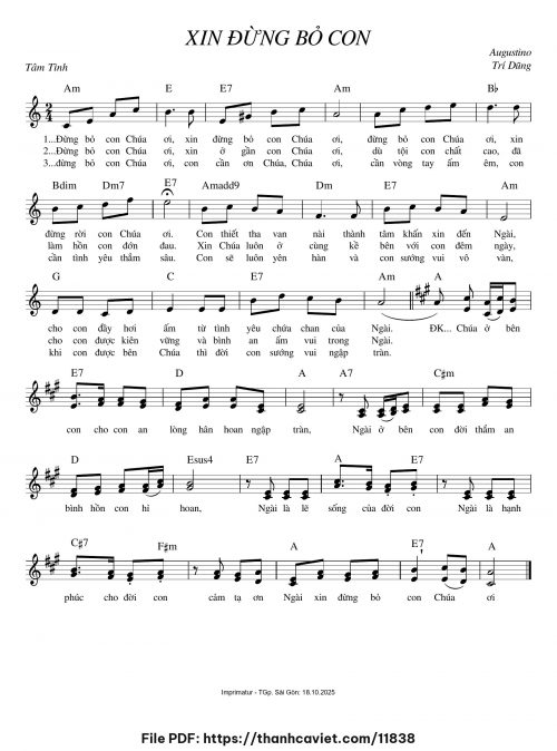 Xin đừng bỏ con - Augustino Trí Dũng - trang 1