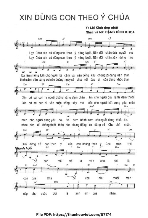 Xin dùng con theo ý Chúa - Đặng Đình Khoa - trang 1