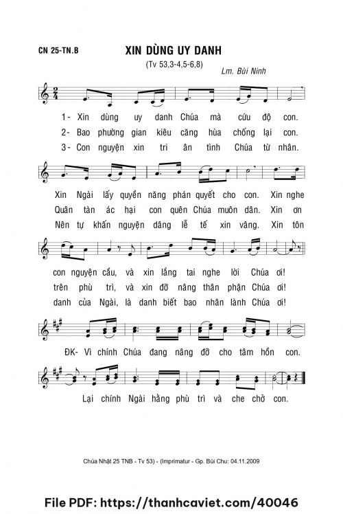 Xin dùng uy danh - Lm. Bùi Ninh - trang 1