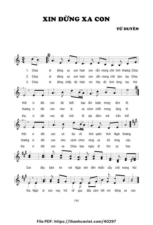 Xin đừng xa con - Lm. Từ Duyên - trang 1