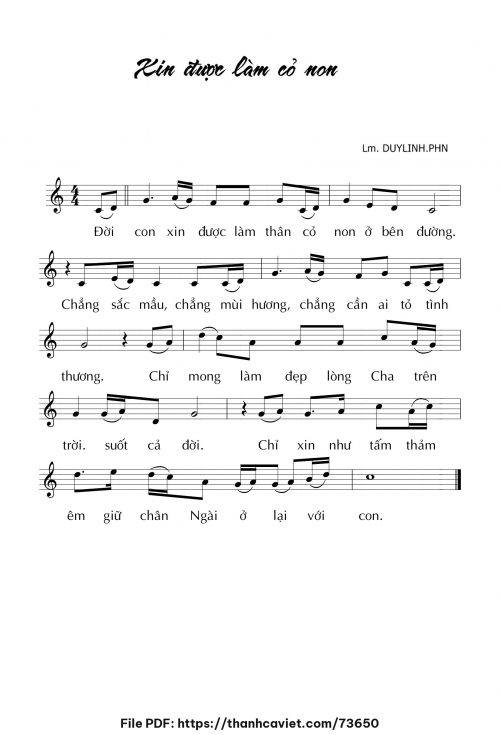 Xin được làm cỏ non - Lm. DUYLINH.PHN - trang 1