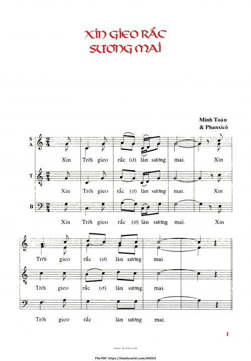 Xin gieo rắc sương mai - Phanxicô - trang 1