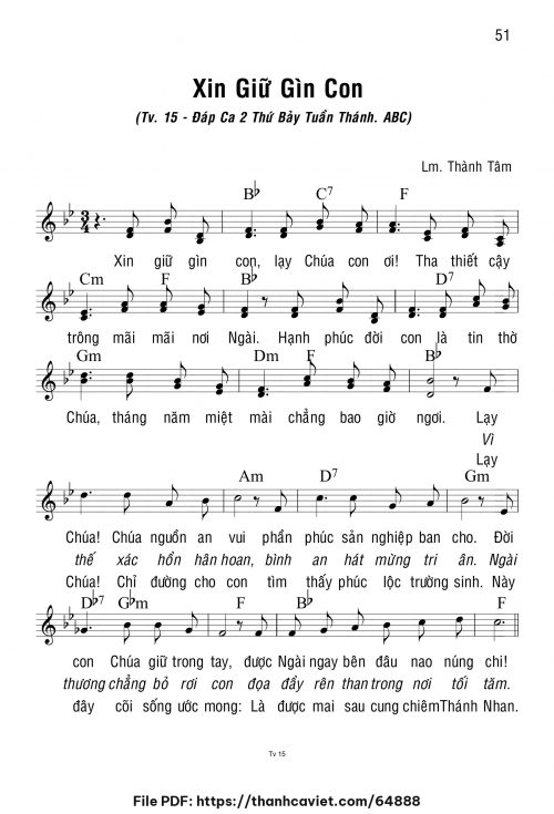 Xin giữ gìn con - Lm. Thành Tâm - trang 1