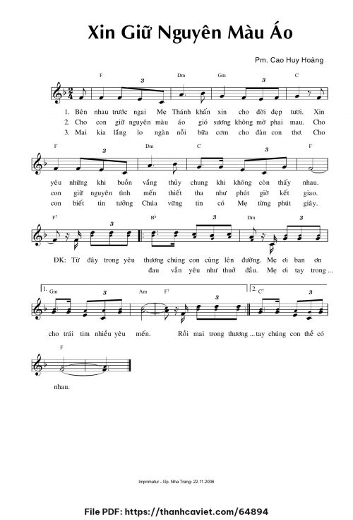 Xin giữ nguyên màu áo - Cao Huy Hoàng - trang 1
