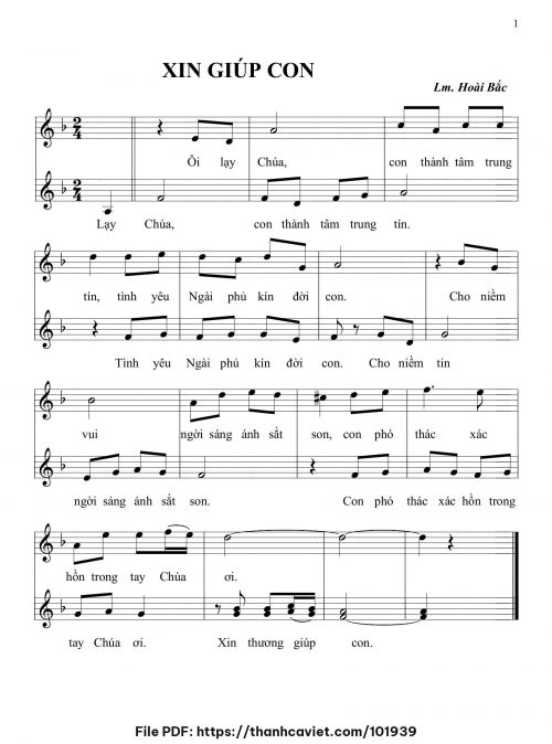 Xin giúp con - Lm. Hoài Bắc, OP - trang 1