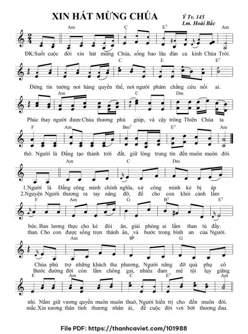 Xin hát mừng Chúa - Lm. Hoài Bắc, OP - trang 1