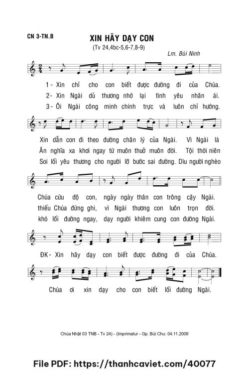 Xin hãy dạy con - Lm. Bùi Ninh - trang 1