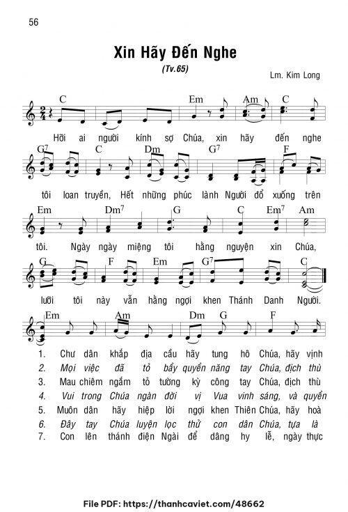 Xin hãy đến nghe - Lm. Kim Long - trang 1