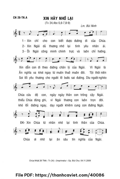 Xin hãy nhớ lại - Lm. Bùi Ninh - trang 1