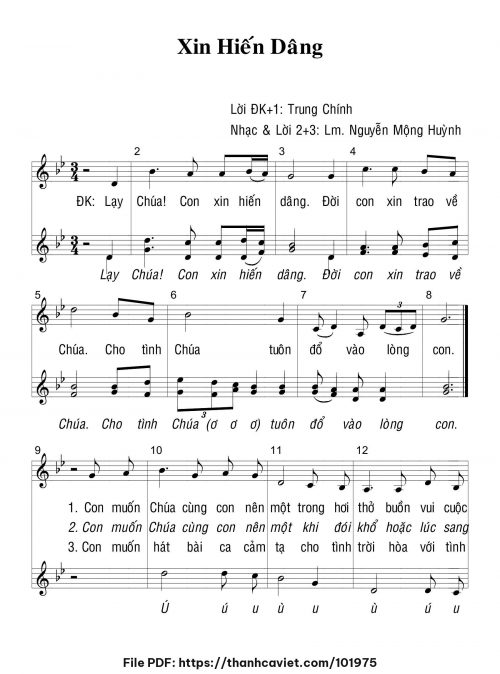 Xin hiến dâng - Lm. Nguyễn Mộng Huỳnh - trang 1