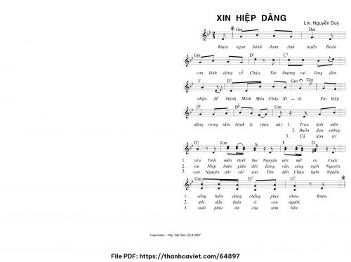 Xin hiệp dâng - Lm. Nguyễn Duy - trang 1