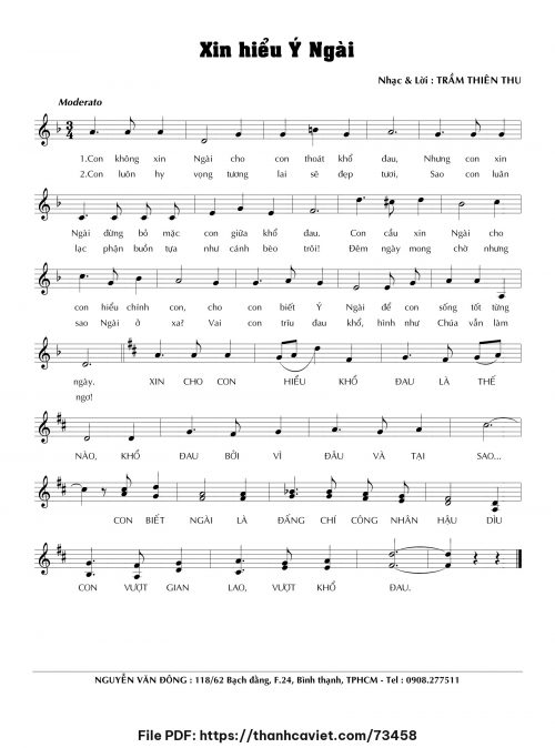 Xin hiểu ý Ngài - Trầm Thiên Thu - trang 1