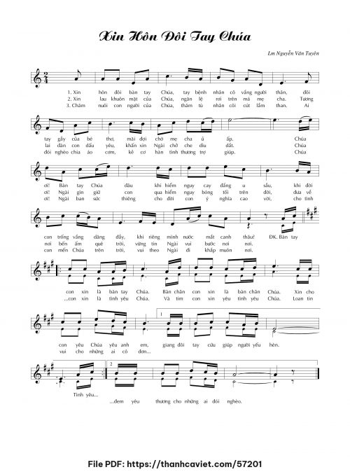 Xin hôn đôi tay Chúa - Lm. Nguyễn Văn Tuyên - trang 1