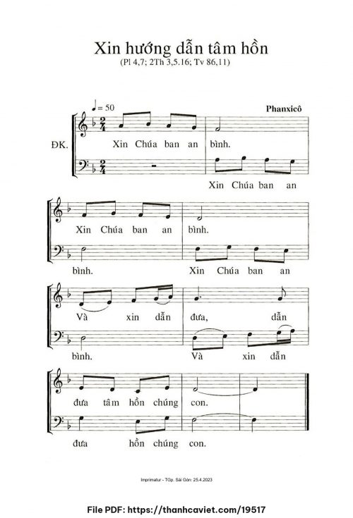 Xin hướng dẫn tâm hồn - Phanxicô - trang 1