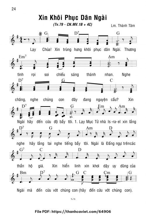 Xin khôi phục dân Ngài - Lm. Thành Tâm - trang 1