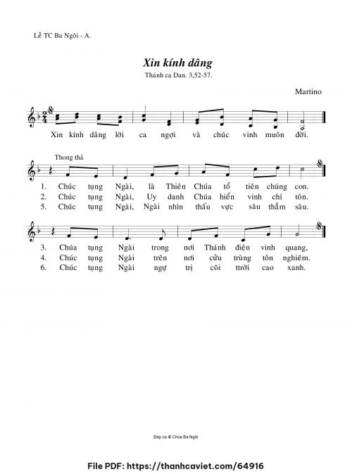 Xin kính dâng - Martino - trang 1