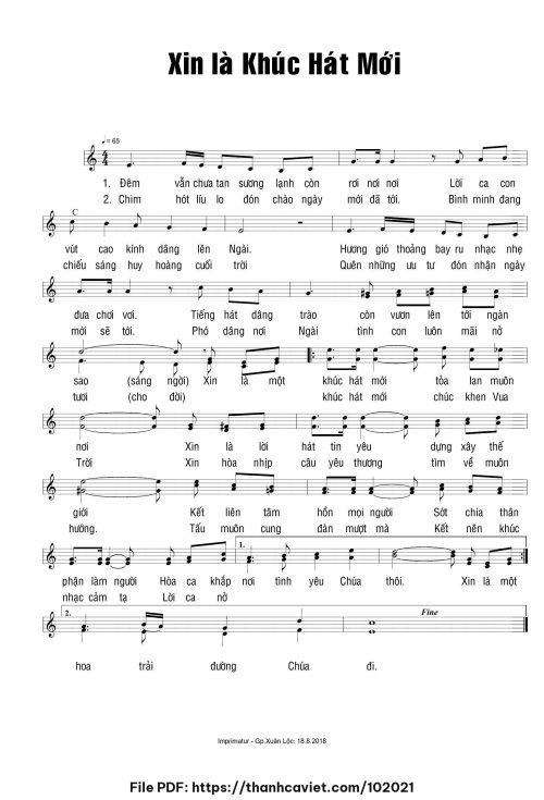 Xin là khúc hát mới - Thế Thông - trang 1
