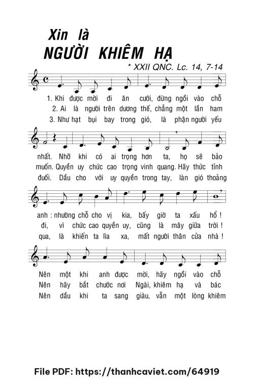 Xin là người khiêm hạ - Lm. La Thập Tự - trang 1