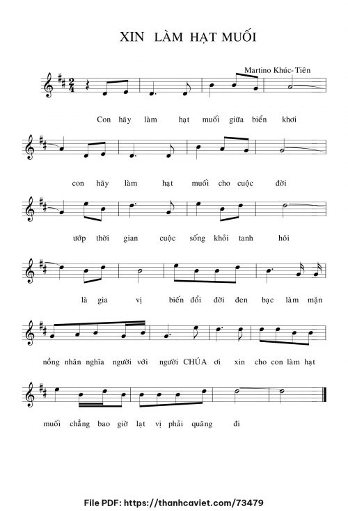 Xin làm hạt muối - Martino Khúc Tiên - trang 1