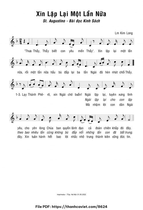 Xin lặp lại một lần nữa - Lm. Kim Long - trang 1