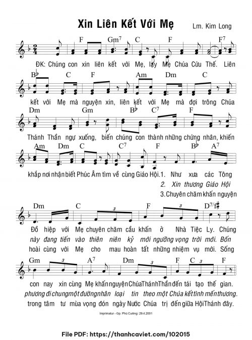 Xin liên kết với Mẹ - Lm. Kim Long - trang 1