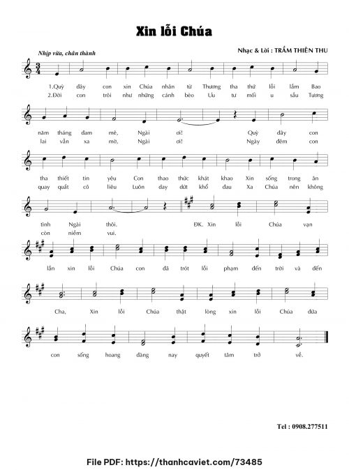 Xin lỗi Chúa - Trầm Thiên Thu - trang 1
