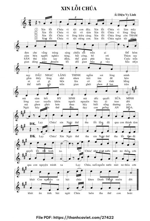 Xin lỗi Chúa - Sr. Ái Diệu Vy Linh - trang 1