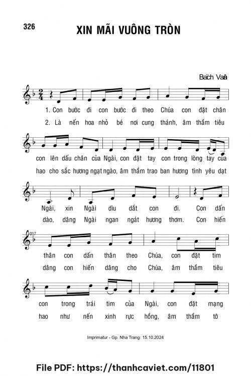 Xin mãi vuông tròn - Lm. Bạch Vân - trang 1