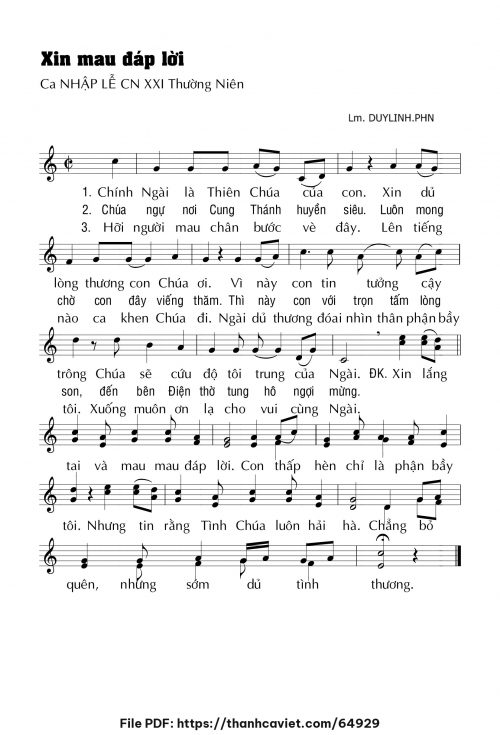 Xin mau đáp lời - Lm. DUYLINH.PHN - trang 1