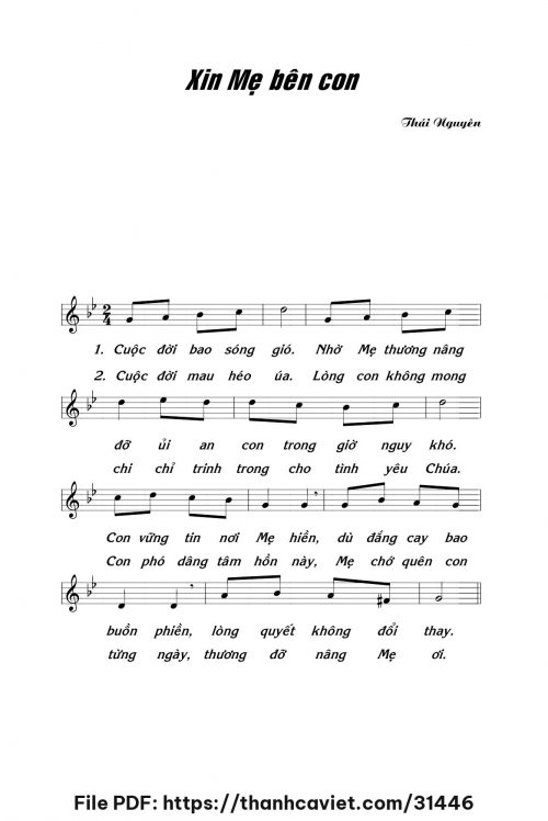 Xin Mẹ bên con - Lm. Thái Nguyên - trang 1