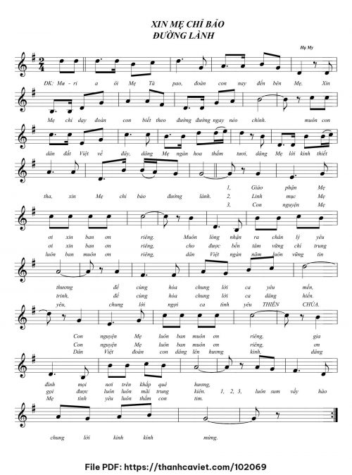 Xin Mẹ chỉ báo đường lành - Hạ My (Phương Nhạn) - trang 1