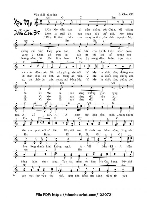 Xin Mẹ dẫn con đi - Sr. Chu Linh, OP - trang 1