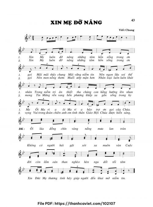 Xin Mẹ đỡ nâng - Viết Chung - trang 1