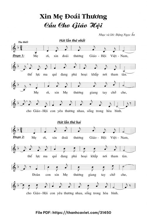 Xin Mẹ đoái thương - Đặng Ngọc Ẩn - trang 1