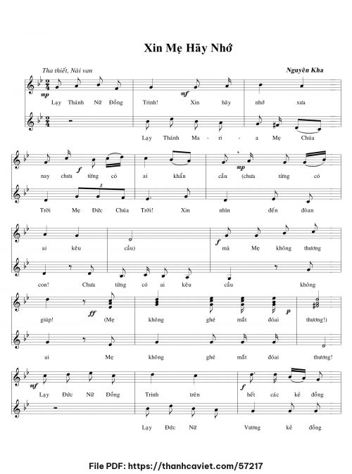 Xin Mẹ hãy nhớ - Nguyên Kha - trang 1