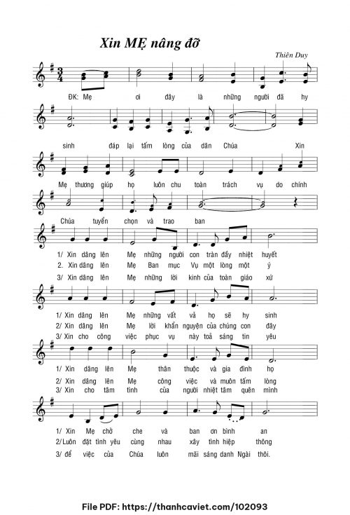 Xin Mẹ nâng đỡ - Thiên Duy - trang 1