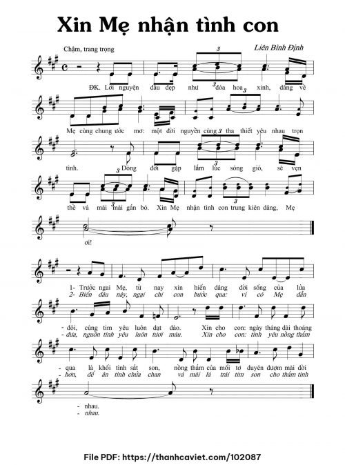 Xin Mẹ nhận tình con - Liên Bình Định - trang 1