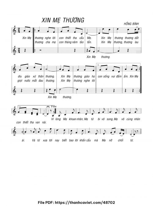 Xin Mẹ thương - Hồng Bính - trang 1