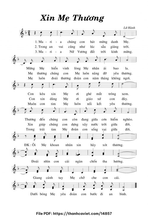 Xin Mẹ thương - Lữ Hành - trang 1