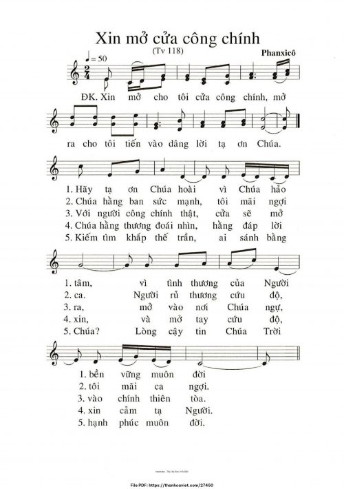 Xin mở cửa công chính - Phanxicô - trang 1
