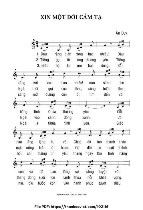 Xin một đời cảm tạ - Ân Duy - trang 1