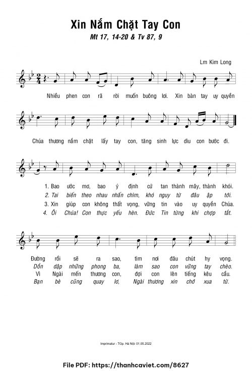 Xin nắm chặt tay con - Lm. Kim Long - trang 1