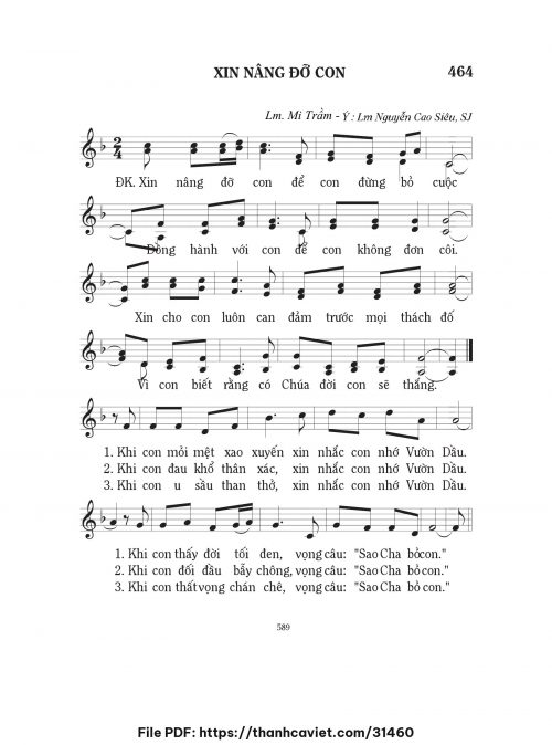 Xin nâng đỡ con - Lm. Mi Trầm - trang 1