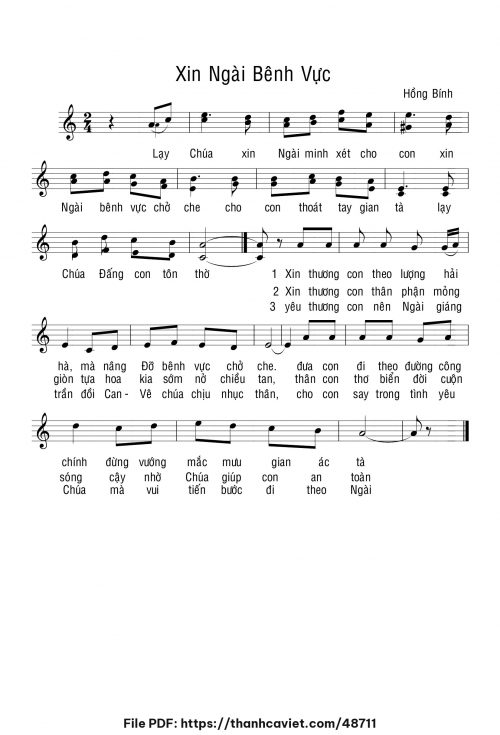 Xin Ngài bênh vực - Hồng Bính - trang 1