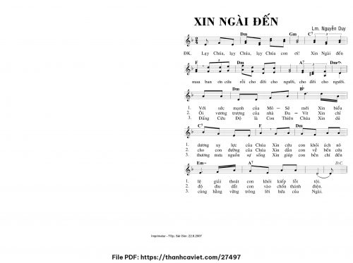 Xin Ngài đến - Lm. Nguyễn Duy - trang 1