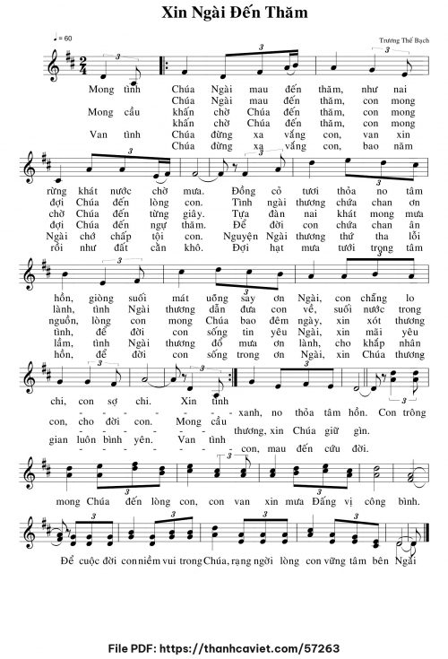 Xin Ngài đến thăm - Trương Thế Bạch - trang 1