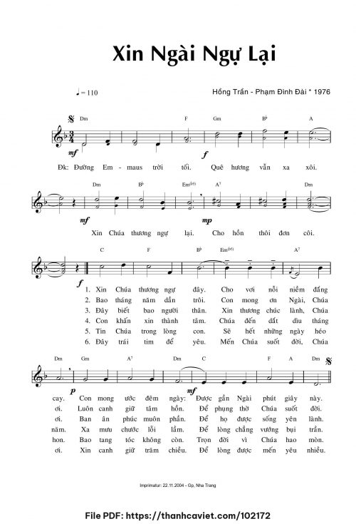 Xin Ngài ngự lại - Hồng Trần Phạm Đình Đài - trang 1