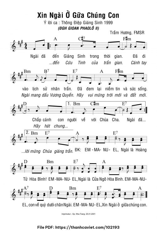 Xin Ngài ở giữa chúng con - Sr. Trầm Hương - trang 1