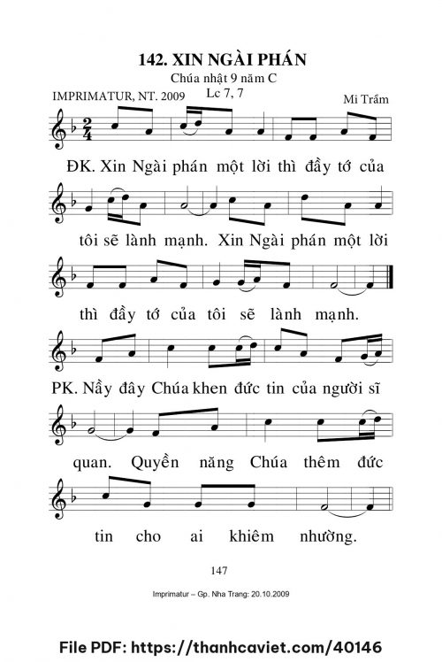 Xin Ngài phán [CN9 TNC] – - Lm. Mi Trầm - trang 1